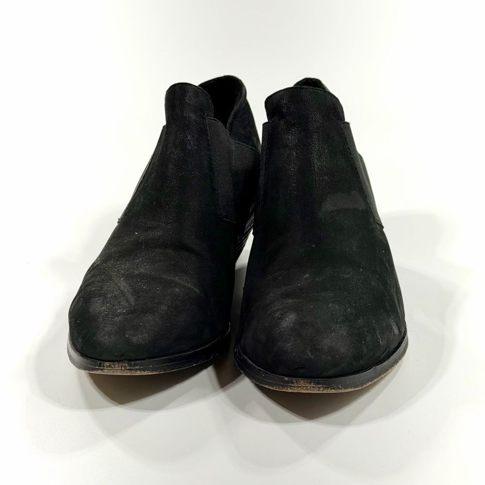 Eileen Fisher Black Suede Leather stretch bootie 7